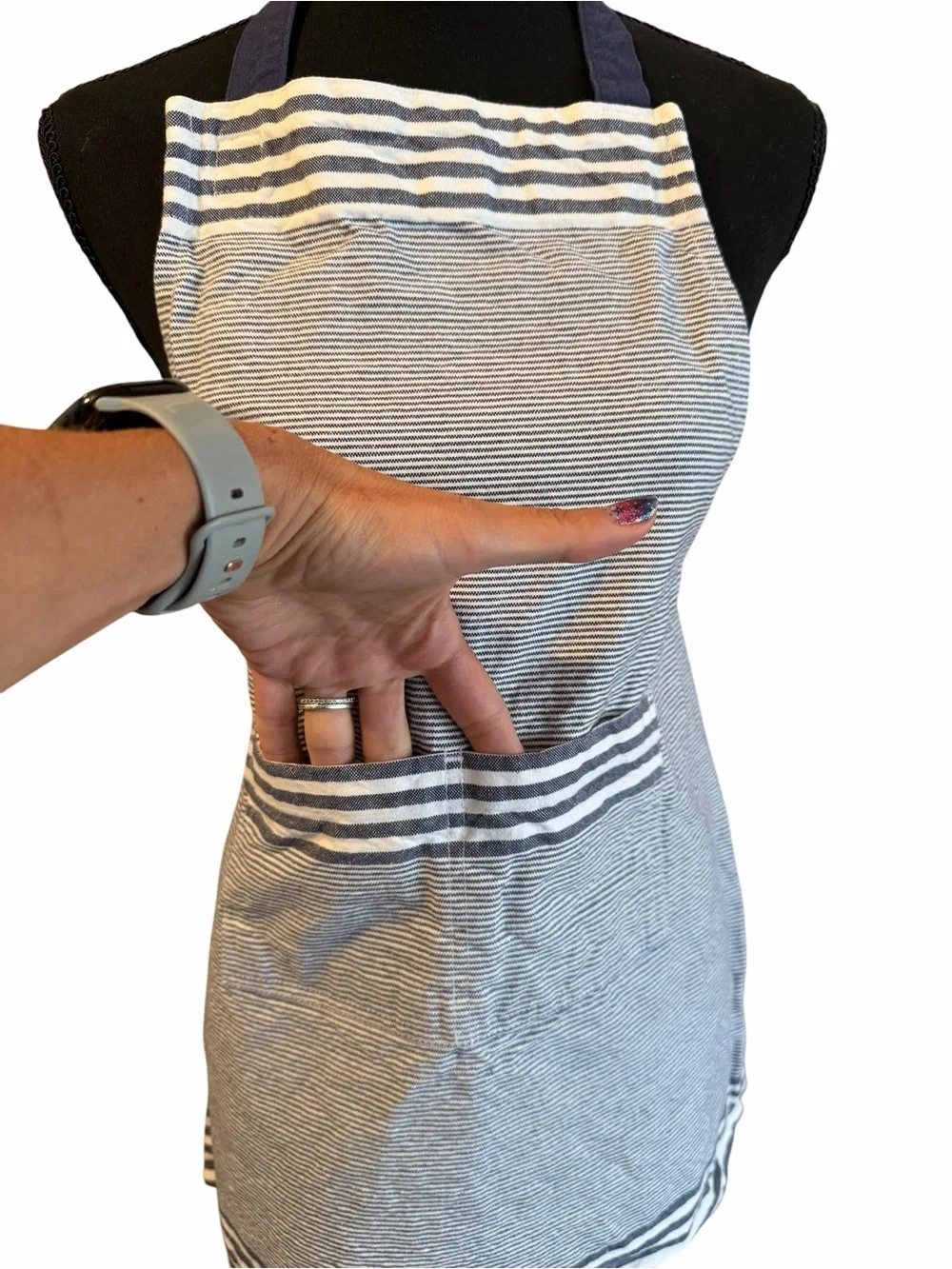 Children’s Williams Sonoma Bay Blue & White Stripe Cotton Apron